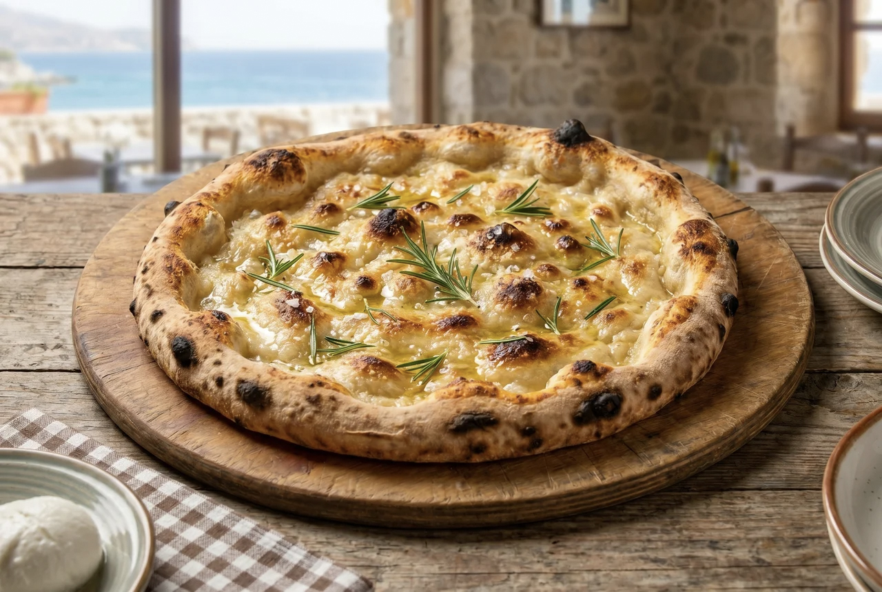 Focaccia appena sfornata con olio e rosmarino